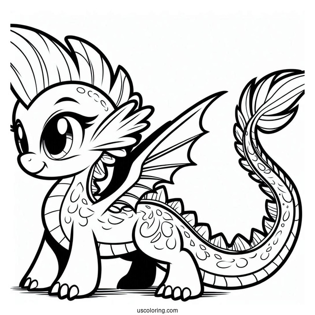 Spike the Dragon to Color for Kids