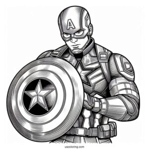 Captain America Protecting Himself With His Shield