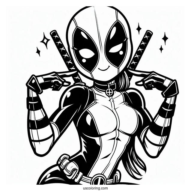 Sassy Deadpool Coloring Page
