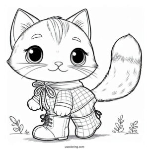 Puss In Boots Coloring Sheet For Preschoolers