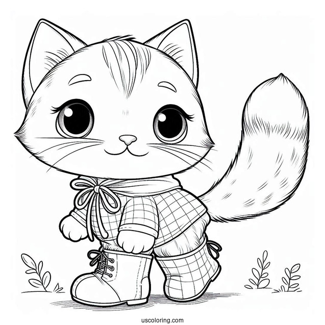 Puss In Boots Coloring Sheet For Preschoolers