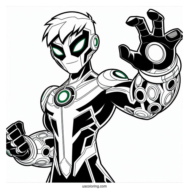 Ben 10 Coloring Page Of Omnitrix Alien Force