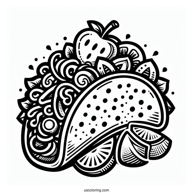 Taco Coloring Page Bell Logo