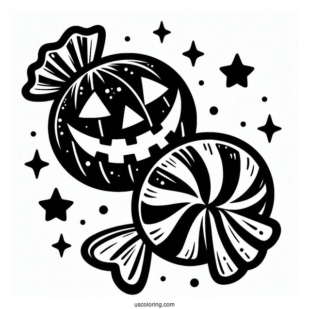 Spooky Halloween Candy To Color