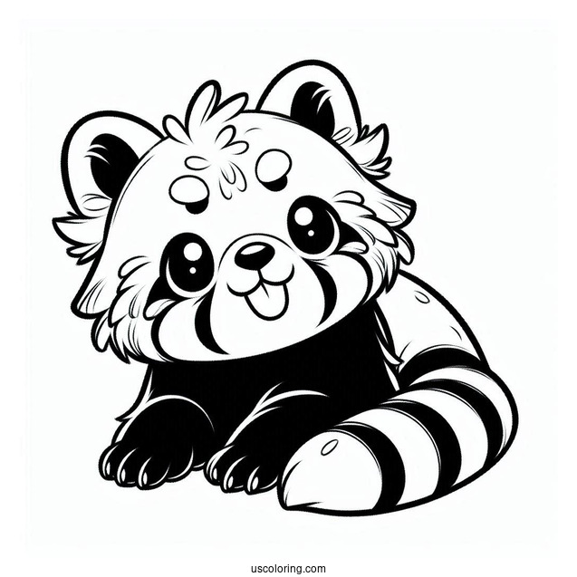 Red Panda Poking Its Tongue Out