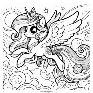 Cartoon Princess Celestia Flying