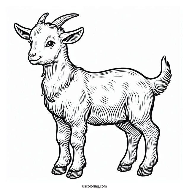 Farm Bred Goat To Color For Kids