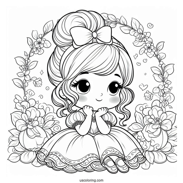 Baby Princess Cinderella Coloring Sheet For Preschoolers
