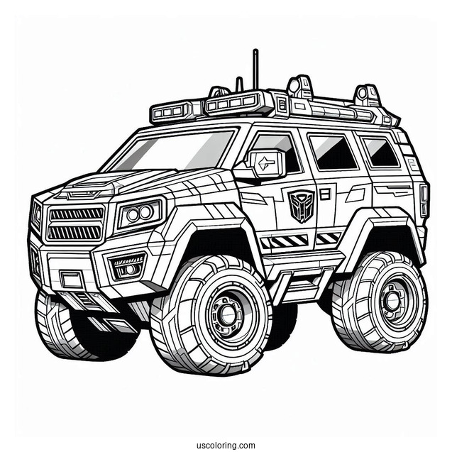Transformers Rescue Bots Coloring Page Boulder Car Form