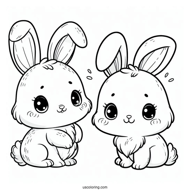 Cute Rabbit With Big Floppy Ears To Color