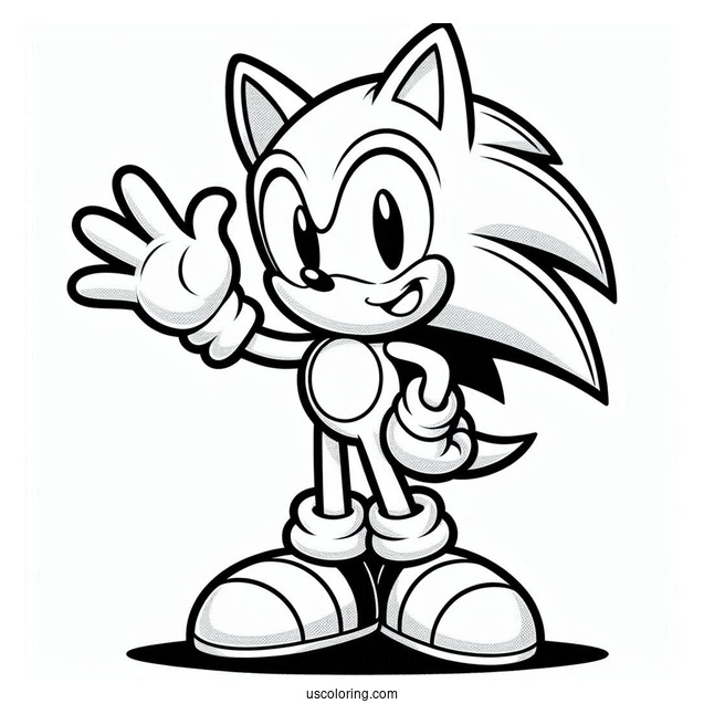 Big the Cat Waving Coloring In