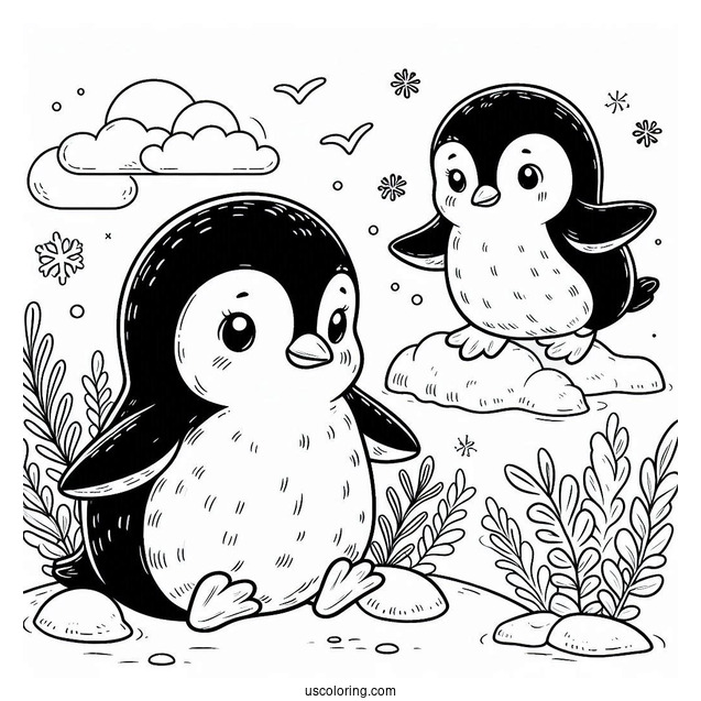 Adelie Penguin Coloring Page