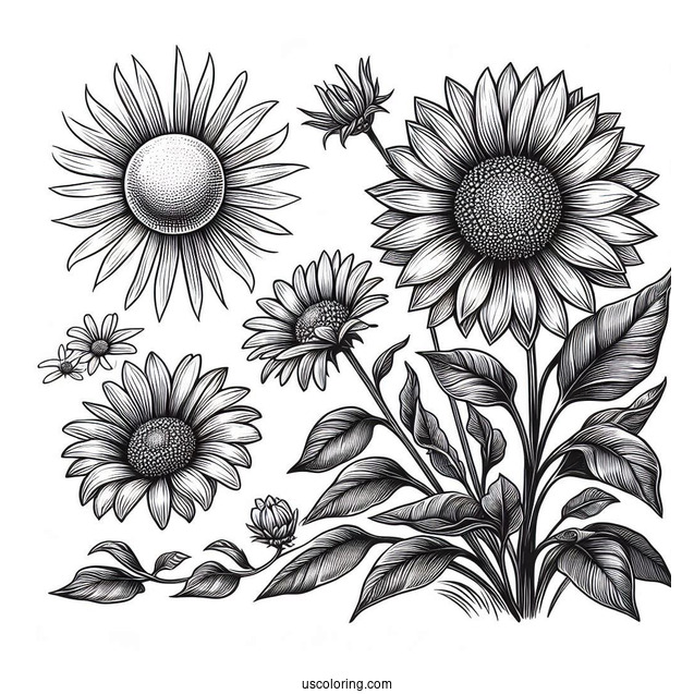Flower Coloring Pages Of Maximilian Sunflower Under The Sun