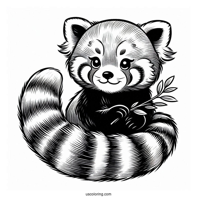 Red Panda With Tailed Wrapper Around