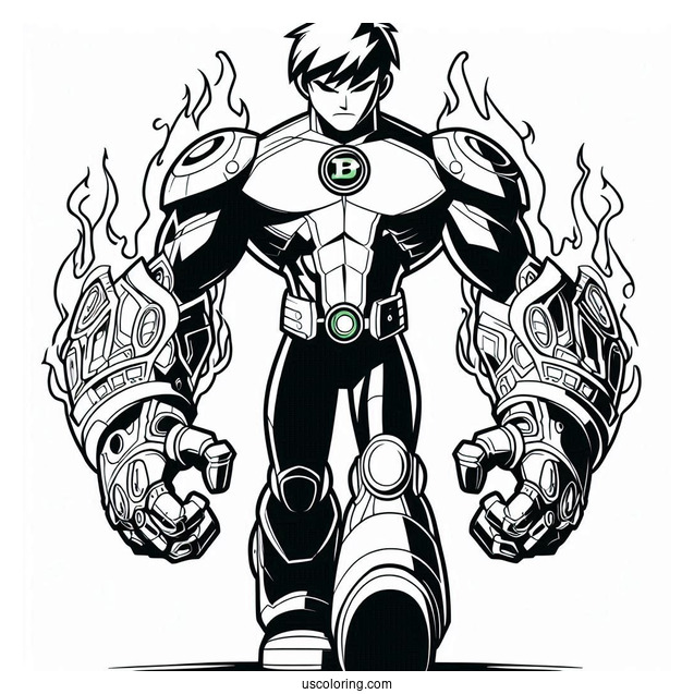 Ben 10 Coloring Page Of Omnitrix Alien Force