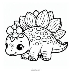 Baby Stegosaurus Coloring Page For Kids