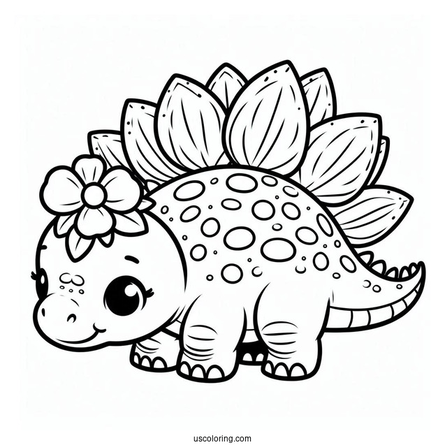 Baby Stegosaurus Coloring Page For Kids