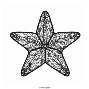 Simple Starfish Coloring Page Mandala For Kids