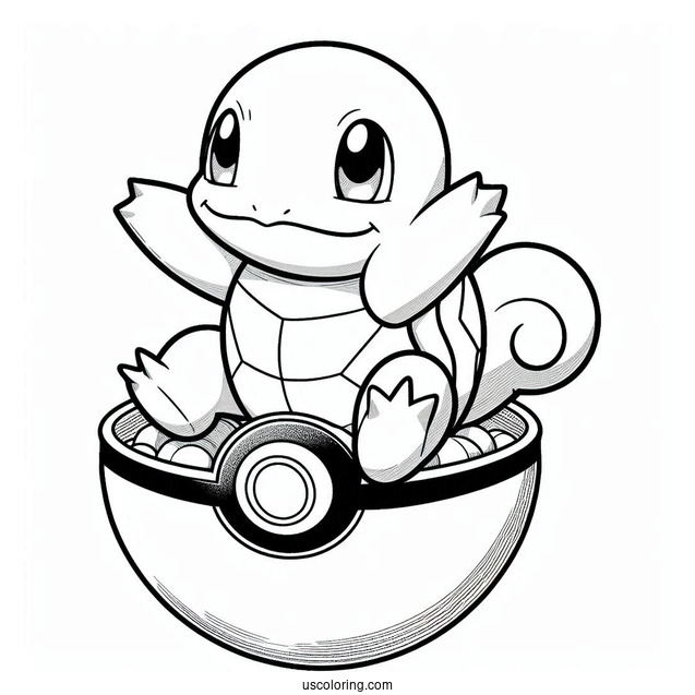 Squirtle Coloring Page Of Coming Out Of Pokeball