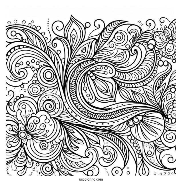 Curved Patterns Coloring Page For Kids
