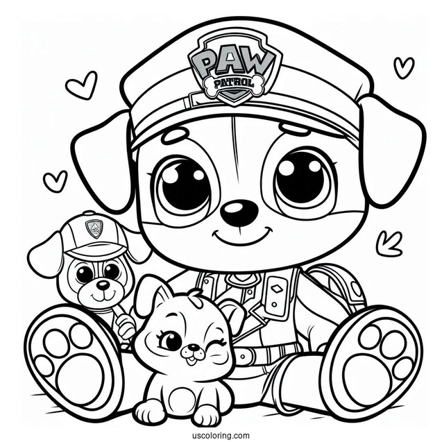 Baby Rubble Character Coloring Sheet