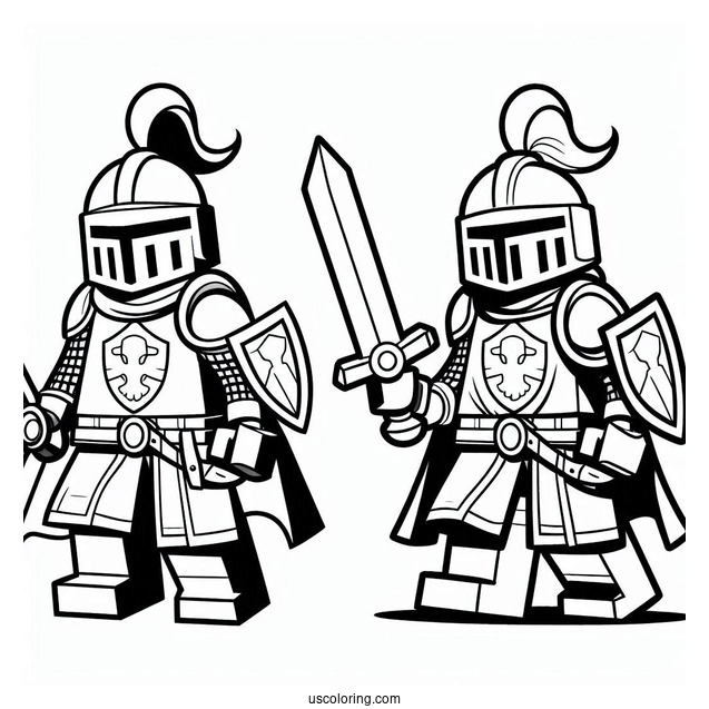 Coloring Sheet Of Lego Knight For Kids