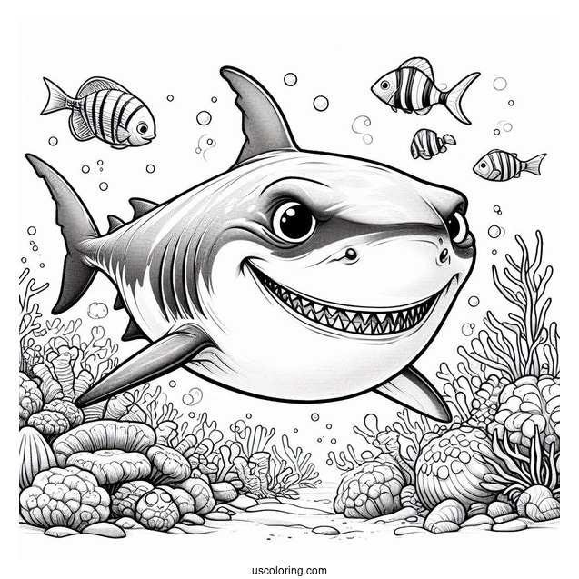 Finding Nemo Shark Coloring Page Bruce