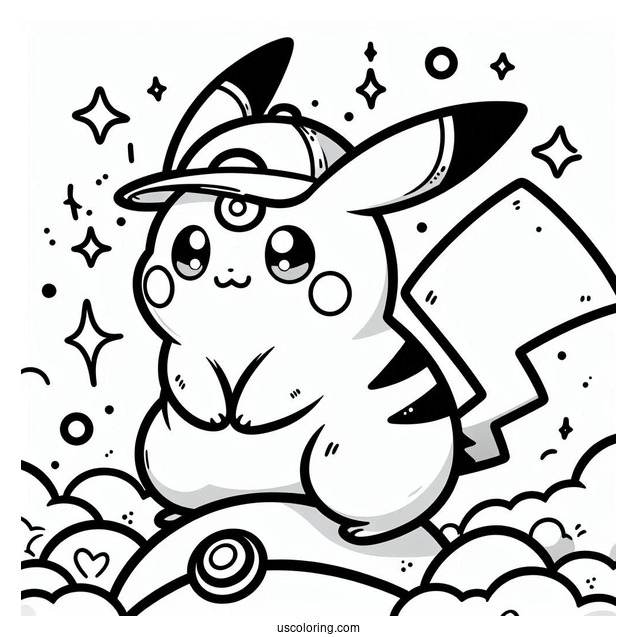 Cute Raichu Coloring Page Using Tail In Battle