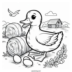 Farm Duck Coloring Page