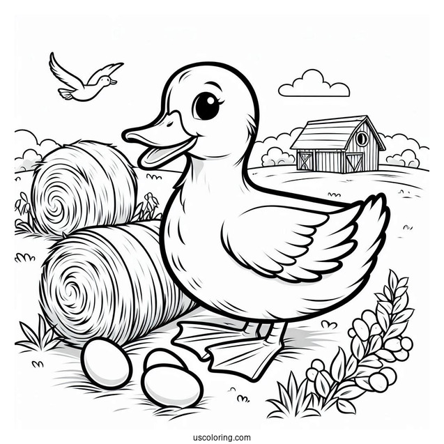 Farm Duck Coloring Page