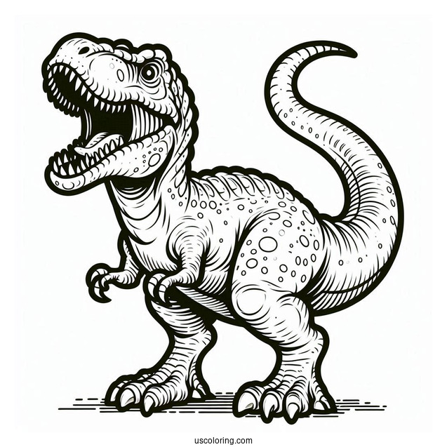 T-Rex Roaring Coloring Sheet