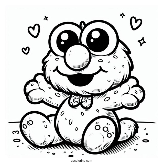 Cute Kawaii Baby Elmo Coloring Page