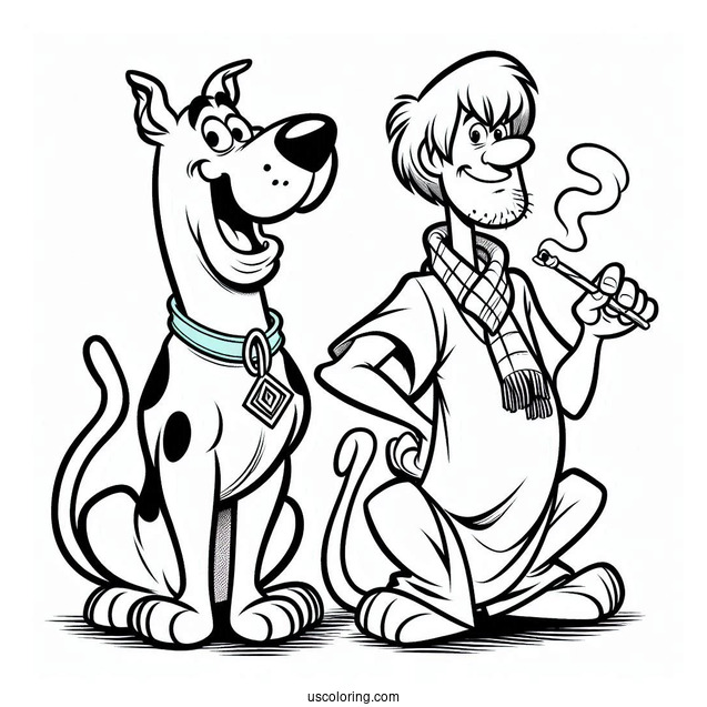 Scooby And Shaggy With Scooby Snax To Color