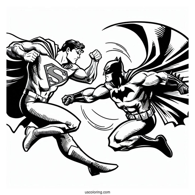 Superman Vs Batman Coloring Page