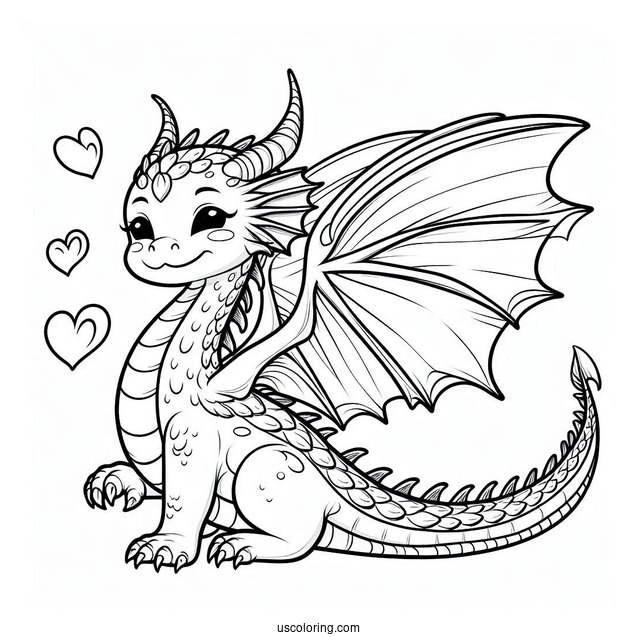 Super Cute Dragon To Color In