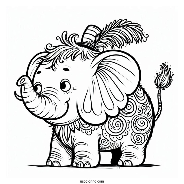 Dr. Seuss Horton The Elephant Coloring Page