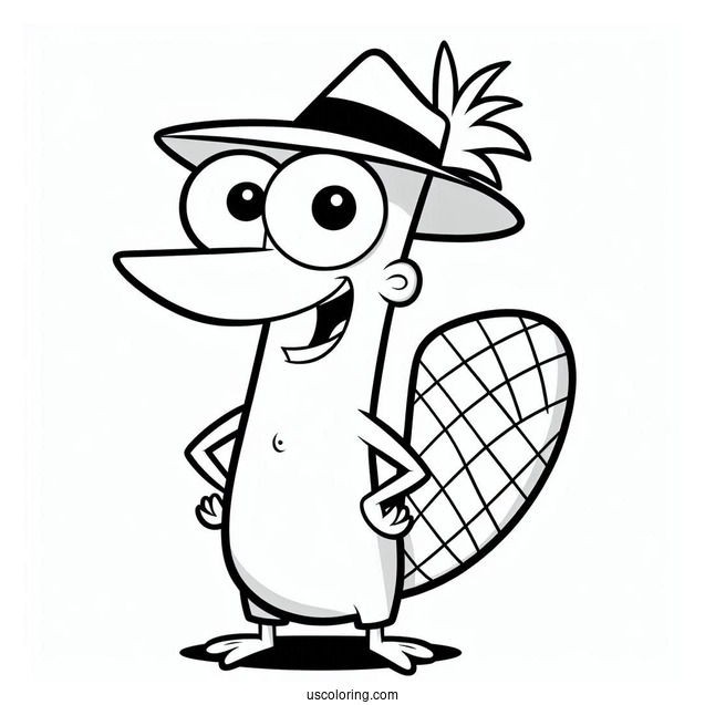 Phineas And Ferb Coloring Page Of Perry The Platypus For Preschoolers