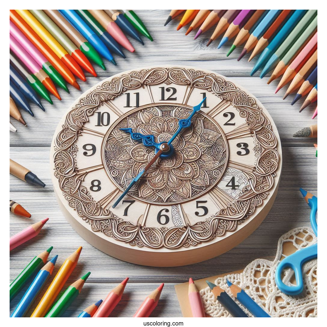 Clock Coloring Pages Featured Image