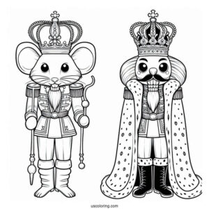 Nutcracker Coloring Page Of Rat King In Royal Robes With His Crown And Scepter