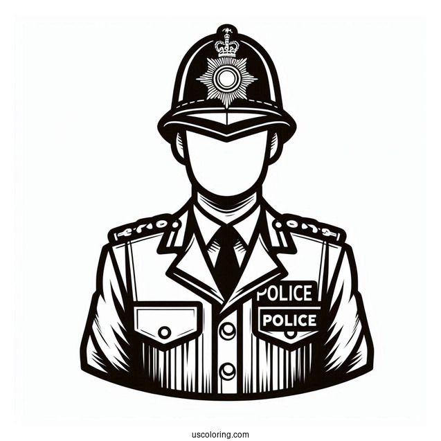 British Police Officer Coloring Page
