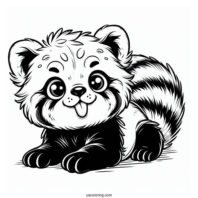 Red Panda Poking Its Tongue Out