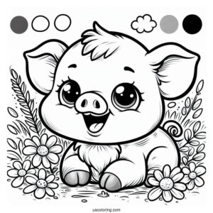 Smiling Cute Baby Pig