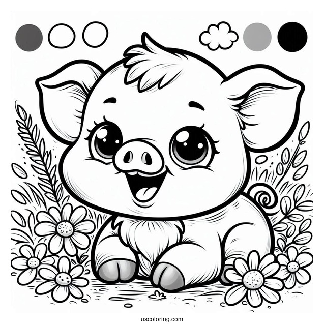 Smiling Cute Baby Pig