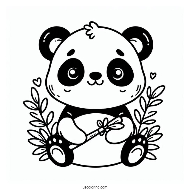 Easy Outline Of Panda To Color