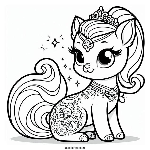 Palace Pets Coloring Page Of Simple Skyla Outline For Preschoolers