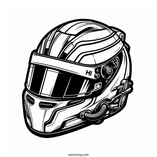 F1 Coloring Page Of HJC RPHA 1N Helmet