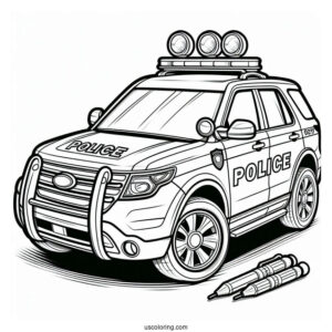 Coloring Sheet Of Police Car