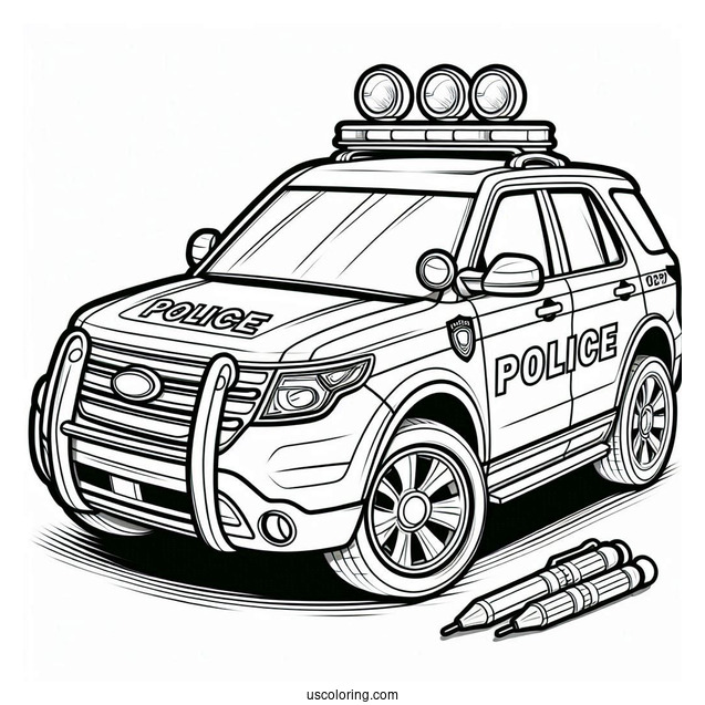 Coloring Sheet Of Police Car