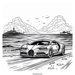 Bugatti Coloring Page Vision Gran Turismo At The Beach