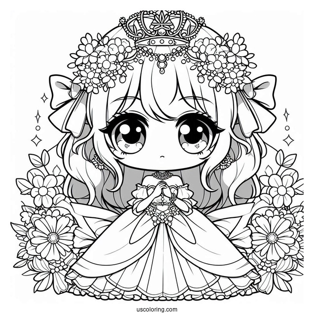 Chibi Anime Princess Daisy Coloring Page For Kids